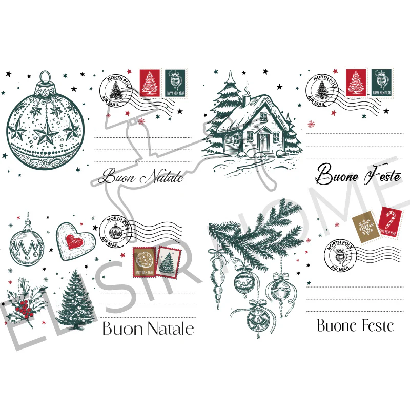 Stampa Trasferibile "NATALE, Cartoline di Natale" 28x40 cm - Image 2