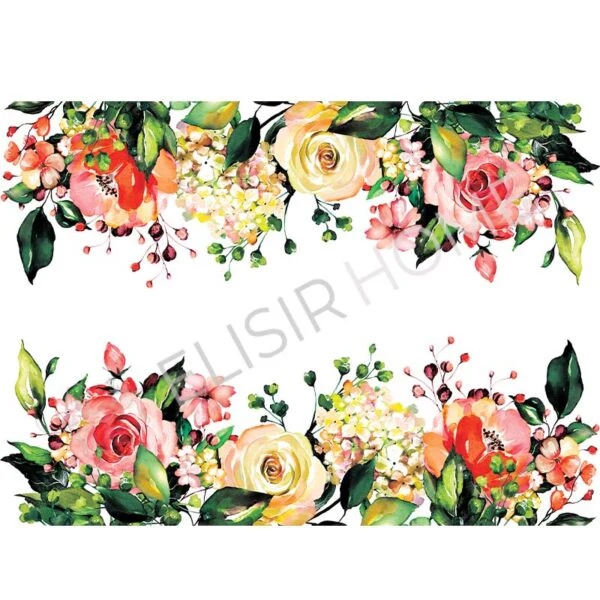 Stampa Trasferibile "PRIMAVERA, BORDO FLOREALE" 28X40 cm - Image 2