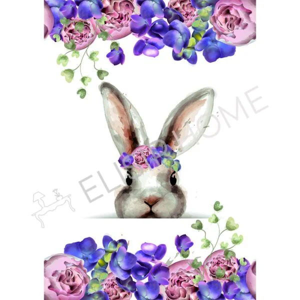 Stampa Trasferibile "PRIMAVERA, FLOWER BUNNY" 28X40 cm - Image 2