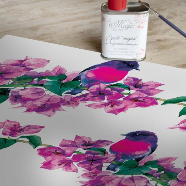 Stampa Trasferibile "PRIMAVERA, LOVELY BIRDS" 28X40 cm
