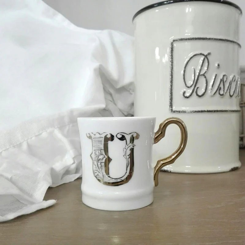 Tazzina "Letter Gold Moka - U", Livellara Milano
