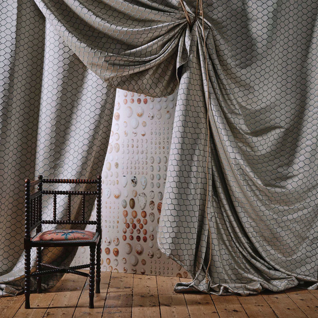 TESSUTO "BANTAM NET - WOAD" - Giles Deacon - SANDERSON - Image 2