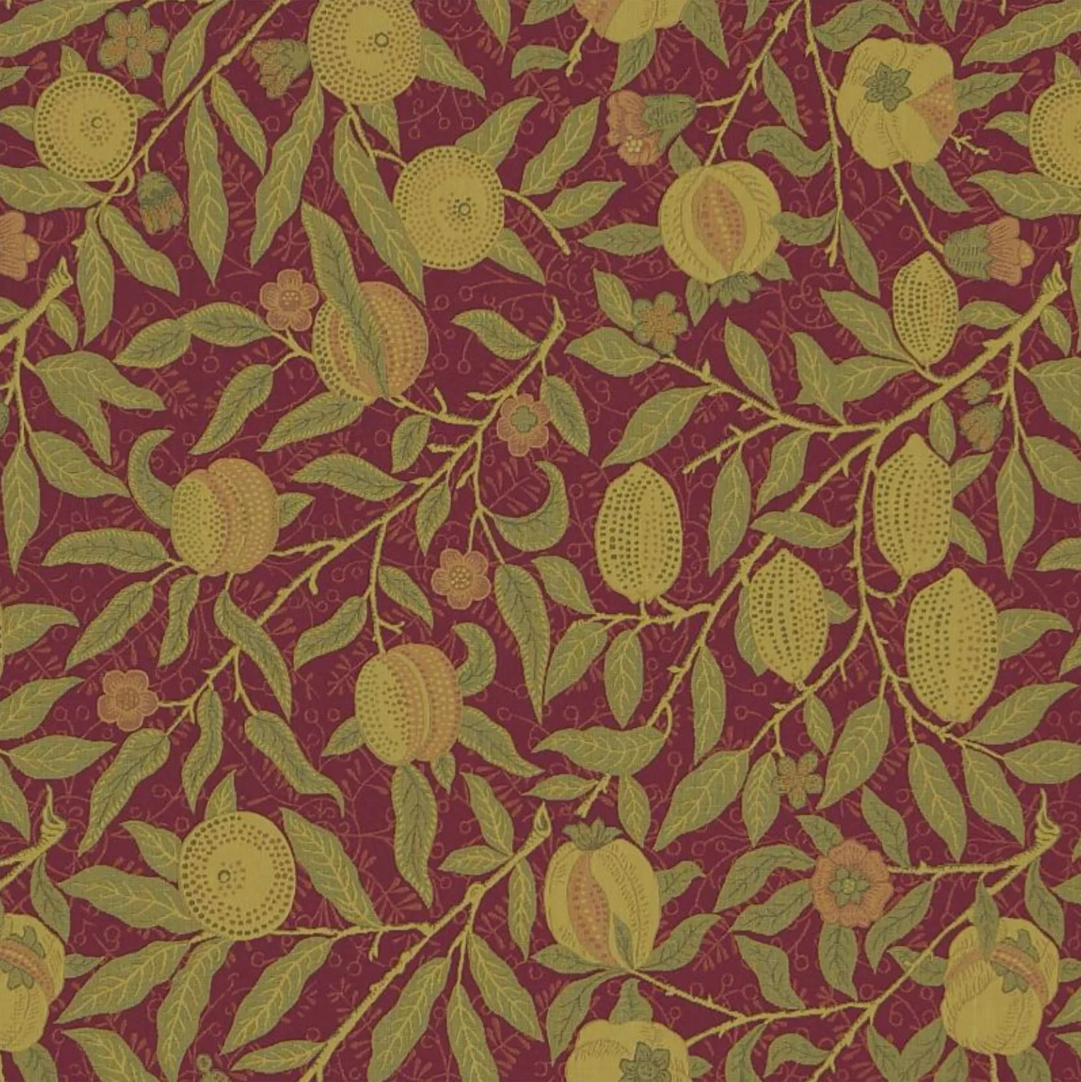 TESSUTO "FRUIT WEAVE ROSSO" Morris & Co - Morris & Friends