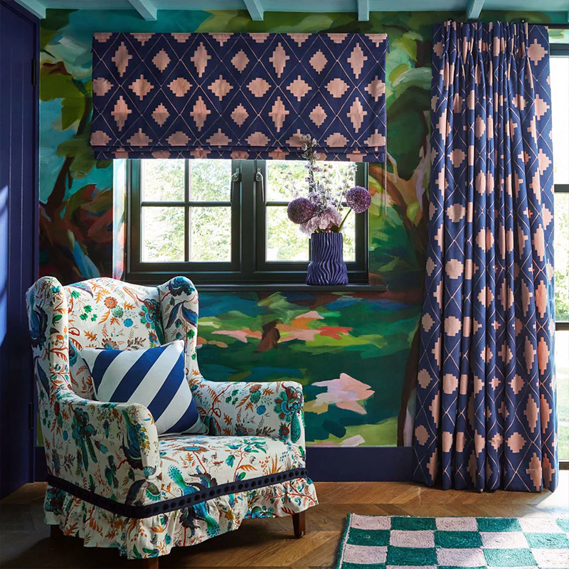 TESSUTO "GARDEN TERRACE LAPIS/ROSE" - HARLEQUIN - Image 3