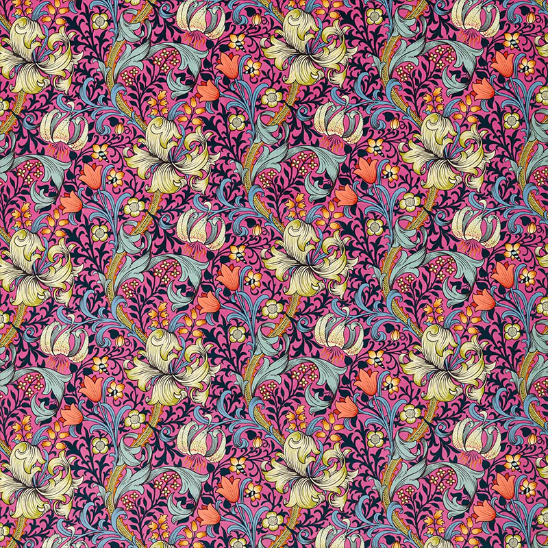 TESSUTO "GOLDEN LILY VELVET SEROTONIN PINK" - Morris & Co. - Sanderson