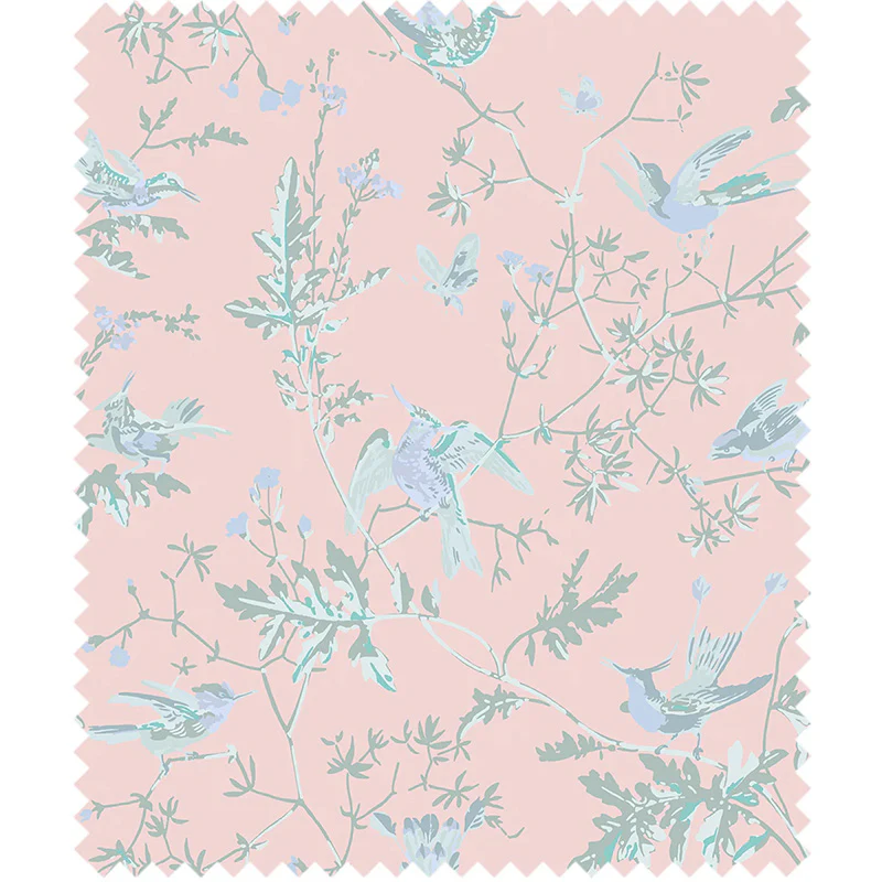 TESSUTO "Hummingbirds Buttercup Yellow on Cornflower Blue" - Selection of Hummingbirds - Cole & Son
