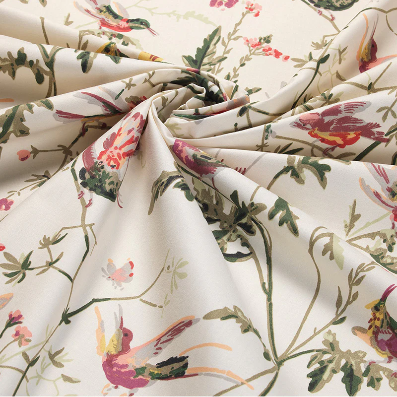 TESSUTO "Hummingbirds Cotton Classic Multi & Old Olive on Cream" - The Contemporary - Cole & Son - Image 2