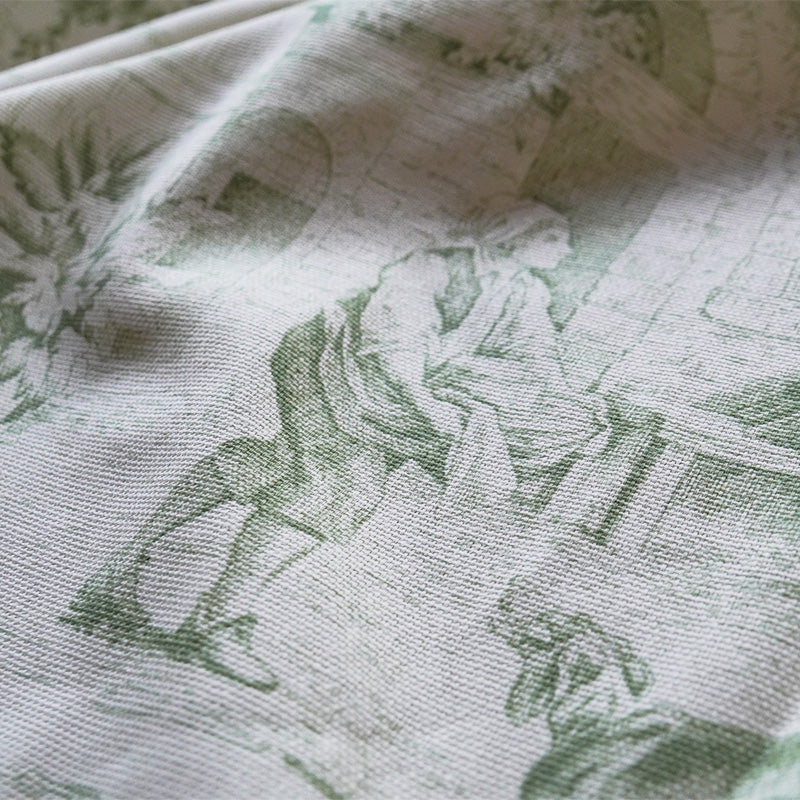 Tessuto in Cotone – Toile de Jouy – Verde – al metro - Image 4