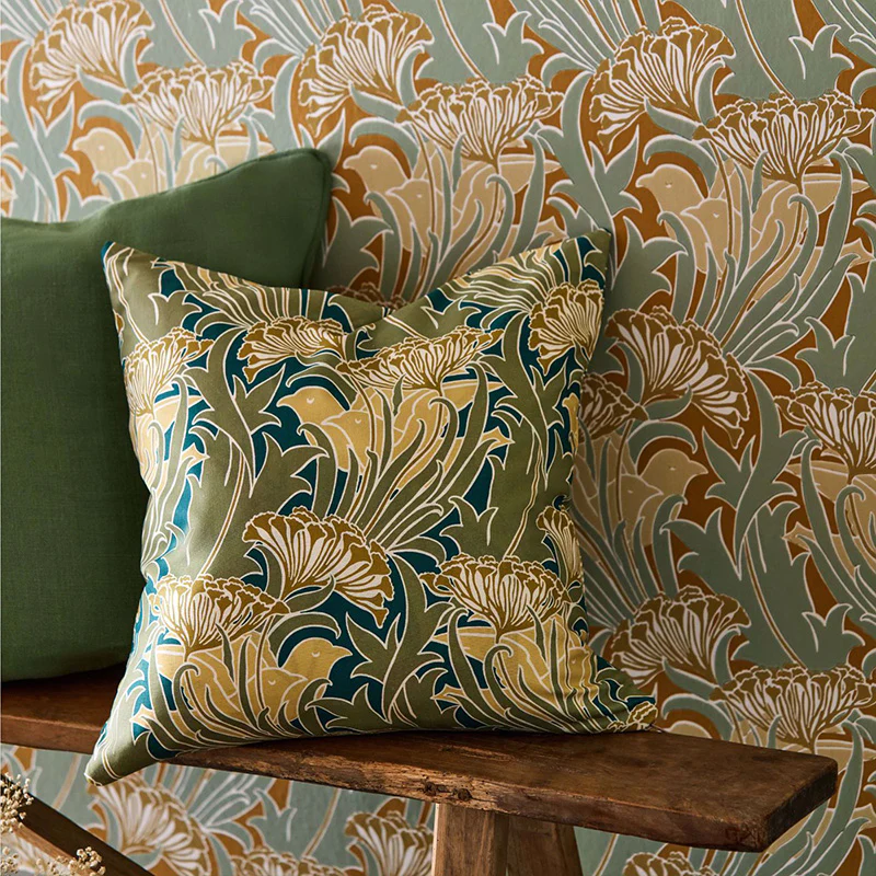 TESSUTO "LACEFLOWER PISTACHIO/LICHEN" - Morris & Co. - Sanderson - Image 4