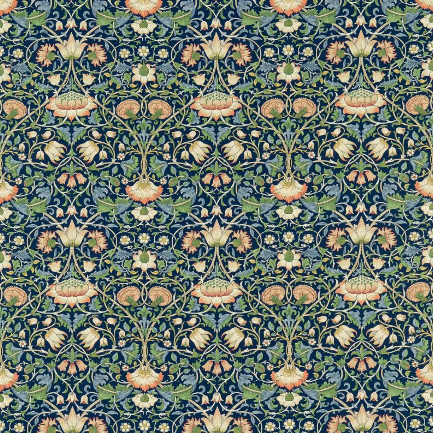 TESSUTO "LODDEN BLU" Morris & Co - Morris & Friends