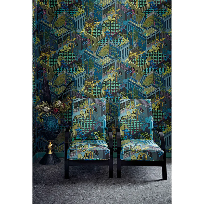 TESSUTO "Miami Cotton Petrol Multi" - The Contemporary - Cole & Son - Image 3