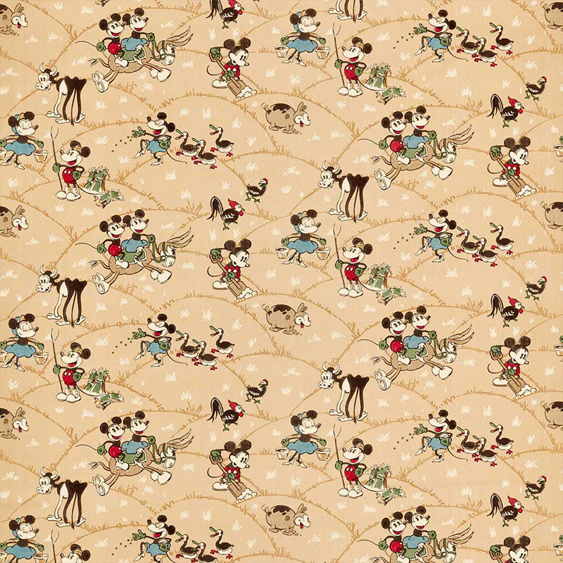 TESSUTO "MICKEY AT THE FARM BUTTERSCOTCH" - Disney x HOME - Sanderson
