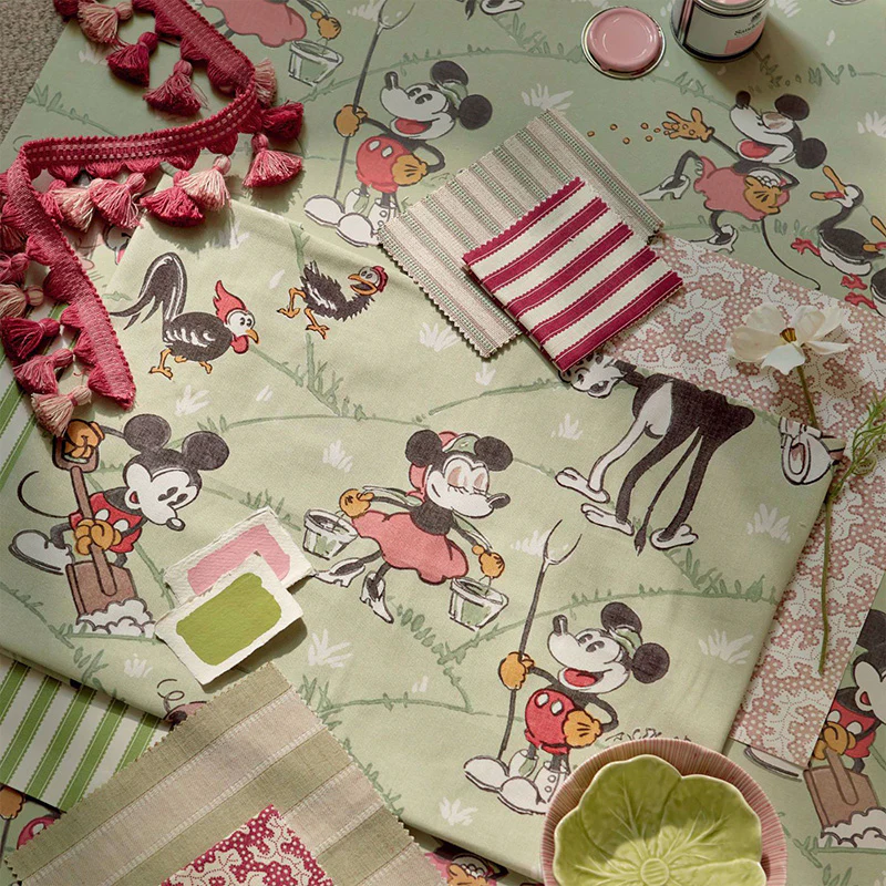 TESSUTO "MICKEY AT THE FARM MACARON GREEN" - Disney x HOME - Sanderson - Image 2