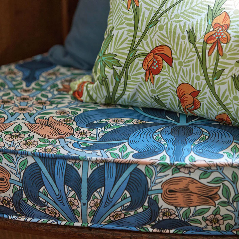 TESSUTO "MONKSHOOD TANGERINE/SAGE" - Morris & Co. - Sanderson - Image 2