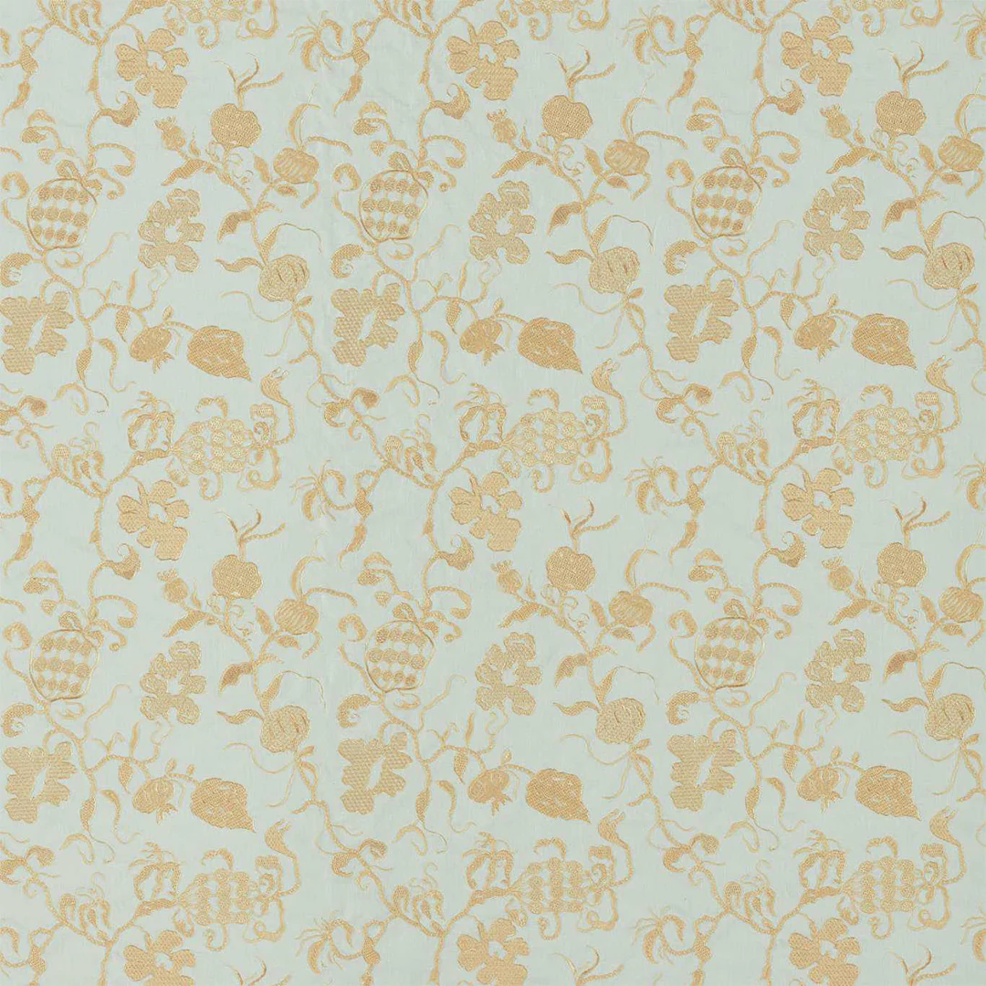 TESSUTO "MYDSOMMER PICKINGS SMOG BLUE/LAME GOLD" - Giles Deacon - SANDERSON