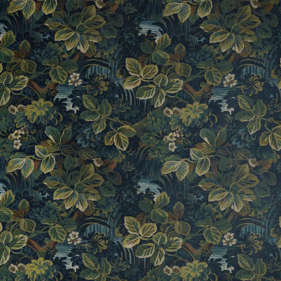 TESSUTO  "Night Garden Verde Scuro" boxwood | THIBAUT