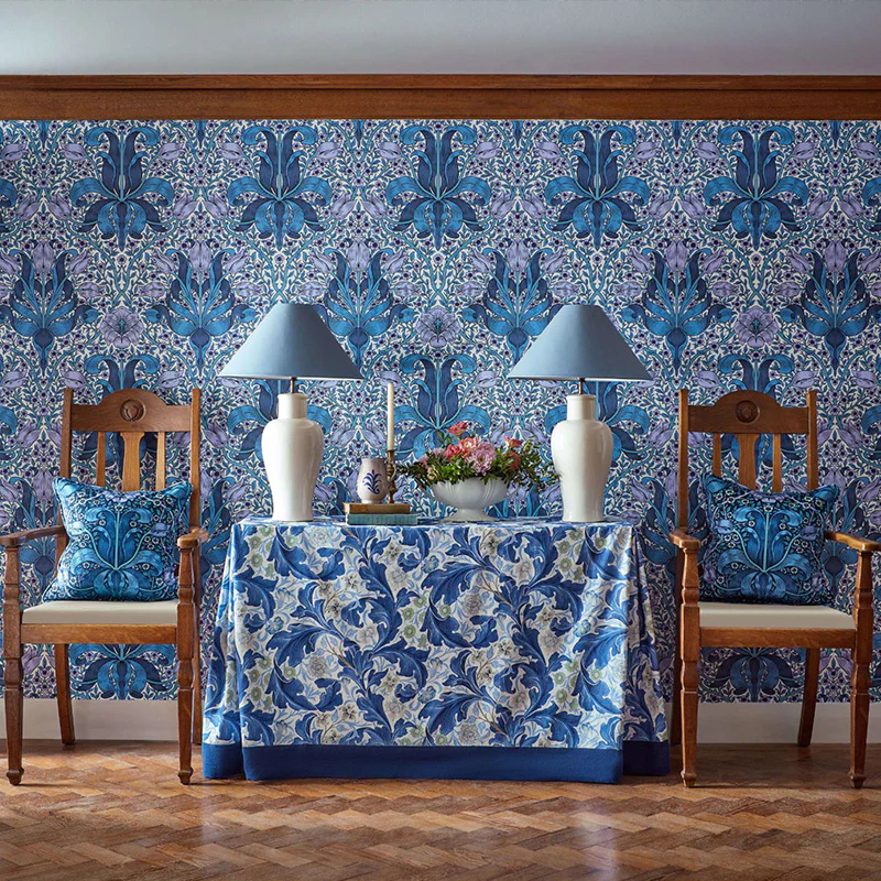 TESSUTO "SPRING THICKET MIDNIGHT/LILAC" - Morris & Co. - Sanderson - Image 2