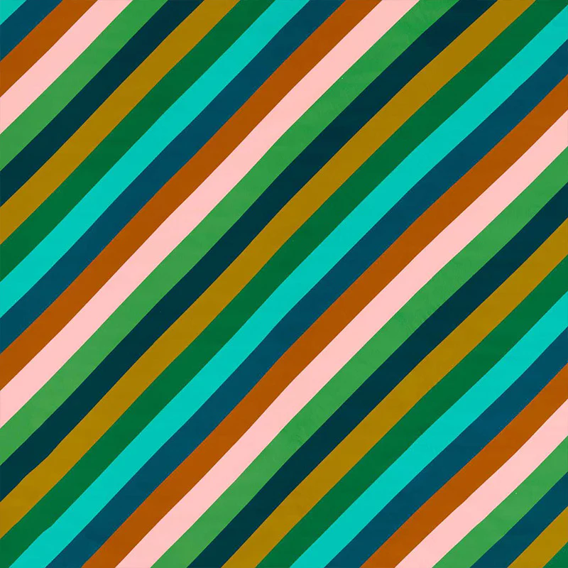 TESSUTO "SHERBET STRIPE EMERALD/AMBER/ROSE" - HARLEQUIN