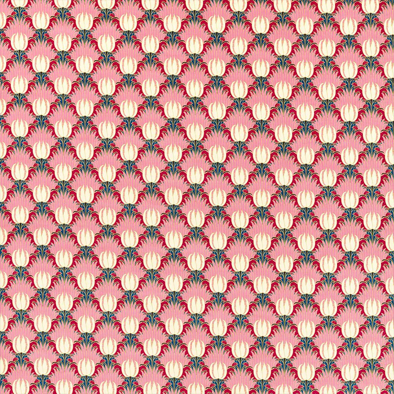 TESSUTO "TULIP & BIRD AMARANTH & BLUSH" - Morris & Co. - Sanderson