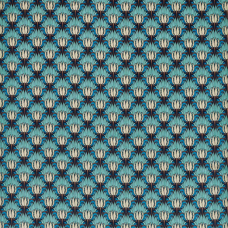 TESSUTO "TULIP & BIRD OPAL & SEA FOAM" - Morris & Co. - Sanderson