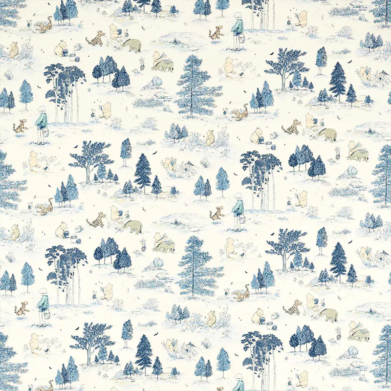 TESSUTO "WINNIE THE POOH BONBON BLUE" - Disney x HOME - Sanderson