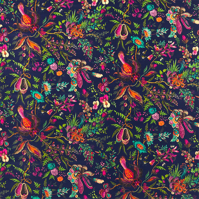 TESSUTO "WONDERLAND FLORAL SAPPHIRE/SPINEL/EMERALD" - HARLEQUIN